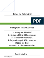 Taller de Patrocionio INSTAGRAM