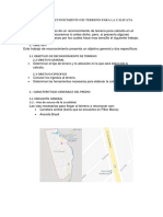 Informe de Reconocmiento de Terreno para La Calicata