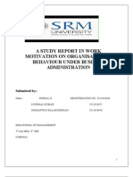 A Study Report in Work Motivation On Organisational Behaviour Under Business Administration