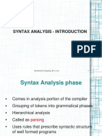 Syntax Analysis Introduction: Distributed Computing, M. L. Liu 1