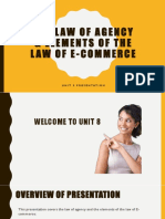 The Law of Agency & Elements of The Law of E-Commerce
