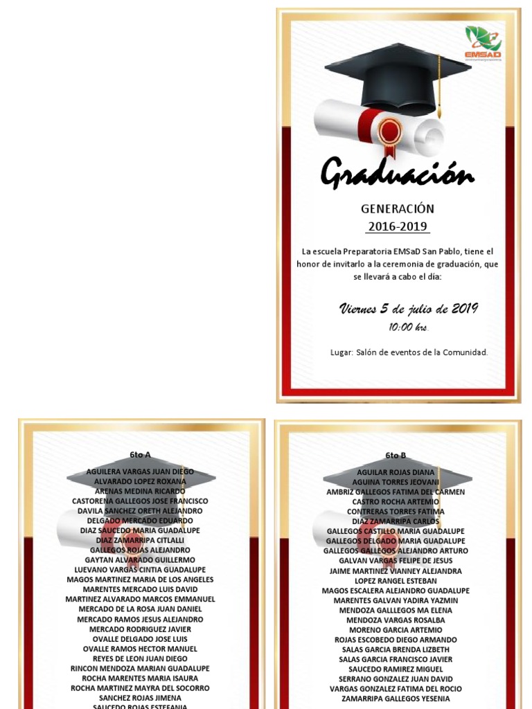 Invitacion Graduacion | PDF | Estilo de vida, image size:768x1024