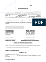 Authorisation Letter Format UFRO