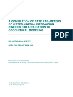 A Compilation of Rates Parameters of Water-Mineral Interaction