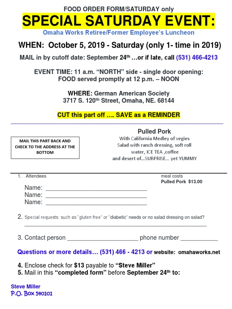 Food Order Sat 5 | PDF