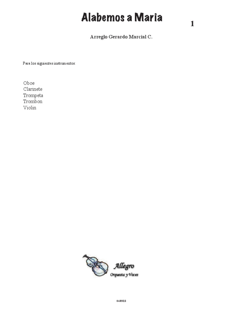 1alabemos A Maria - Score | PDF