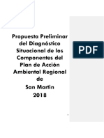 Propuesta Preliminar de Diagnóstico Situacional Del Plan de Accion Ambiental Regional de San Martin 2018