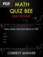 Math Quiz Bee: Easy Round