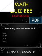 Math Quiz Bee: Easy Round