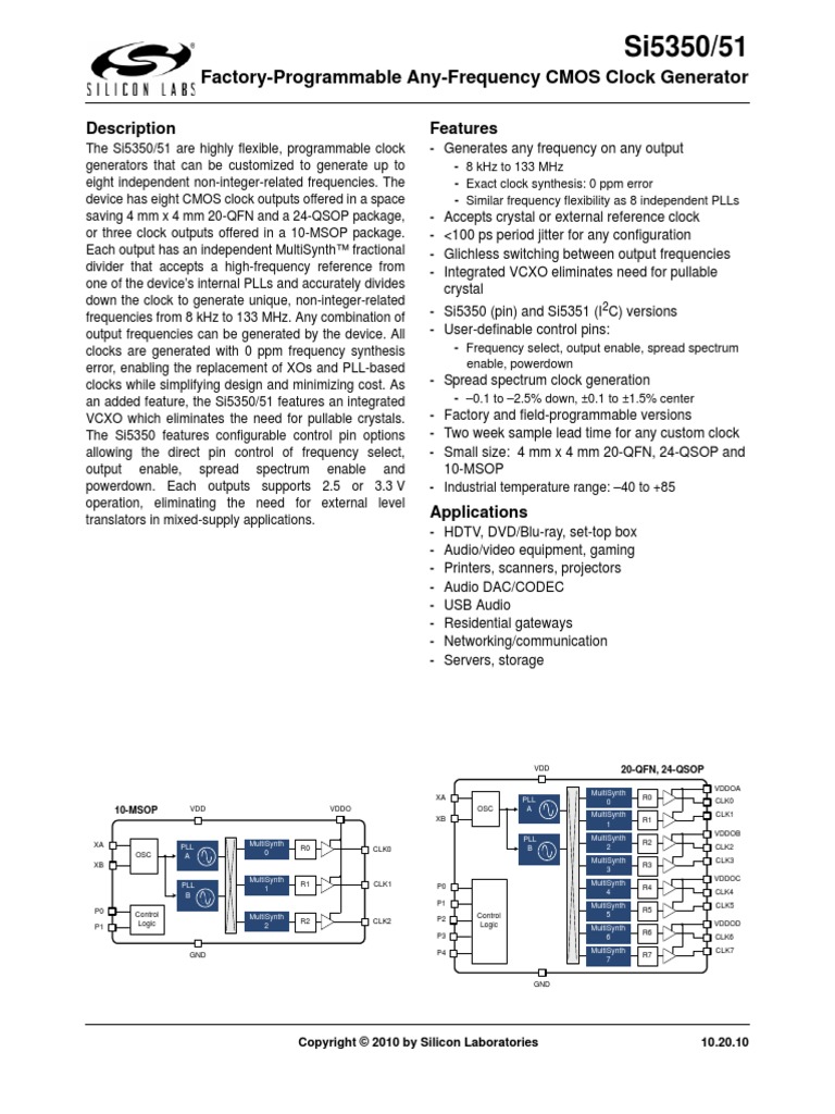 Si 5351 | PDF | Electronics | Electronic Engineering