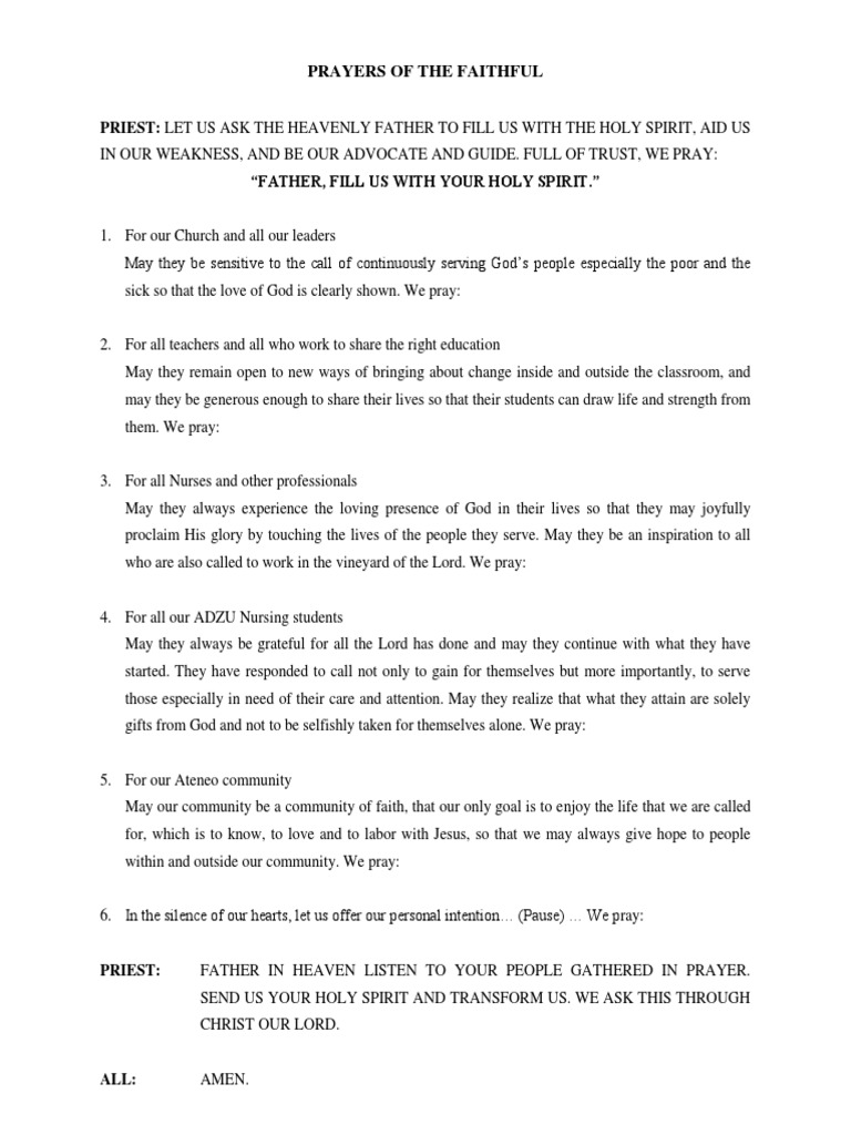 Prayers of The Faithful PDF Prayer God The Father