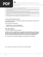 SITXFSA001 Assessment D Case-Study V1-0