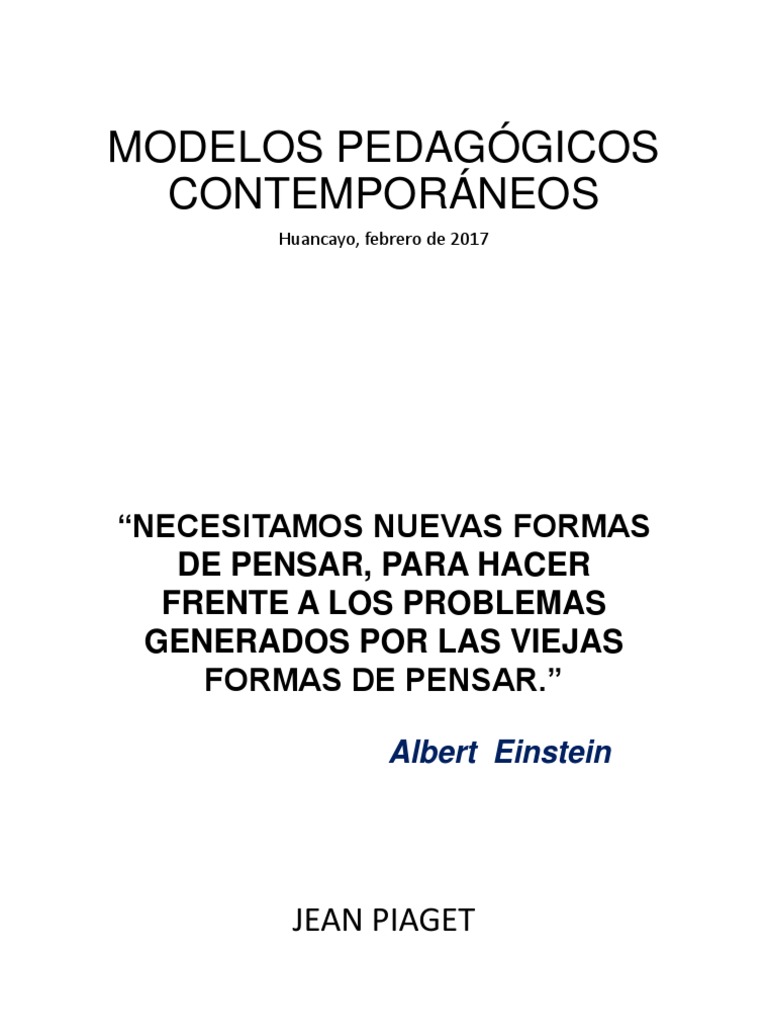 Modelos Pedagógicos Contemporáneos-Leiva PDF | PDF | Aprendizaje | Plan ...