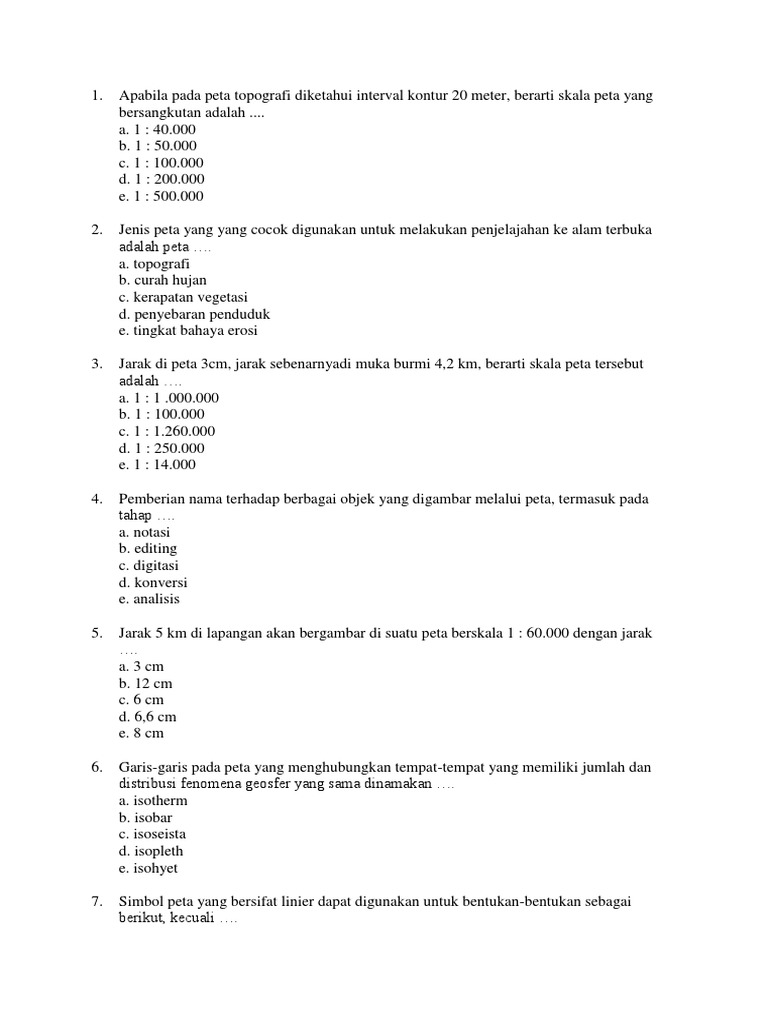 Soal Peta Dan Pemetaan Pdf