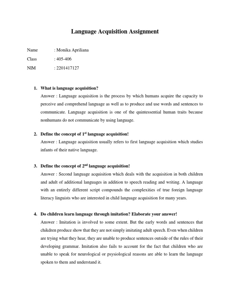 assignment language acquisition factors