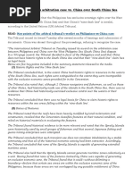 Decision of The Arbitral Tribunal On The West Philippine Sea