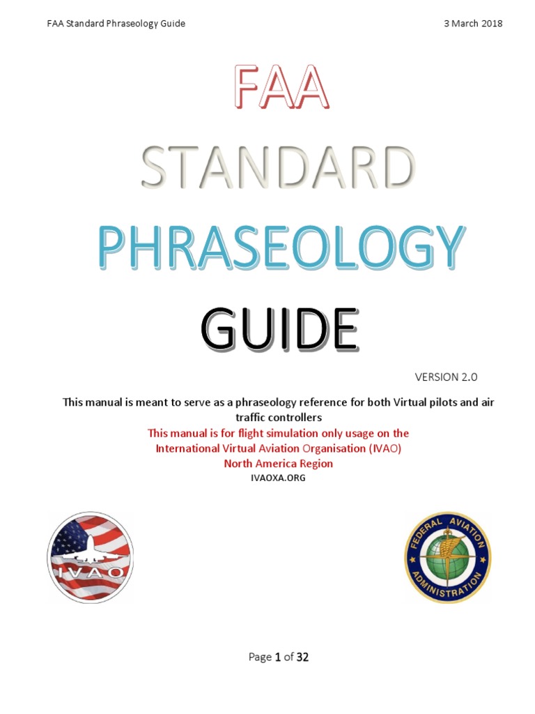 FAA Standard Phraseology Guide PDF PDF Air Traffic Control