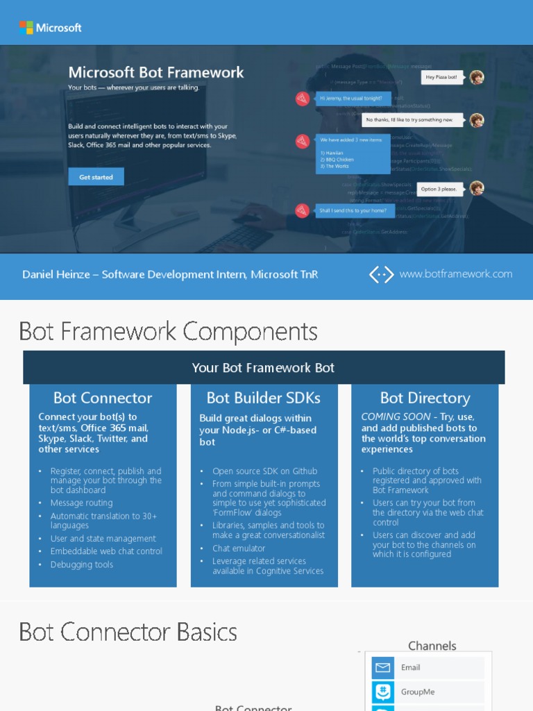 Microsoft Bot Framework Overview | PDF