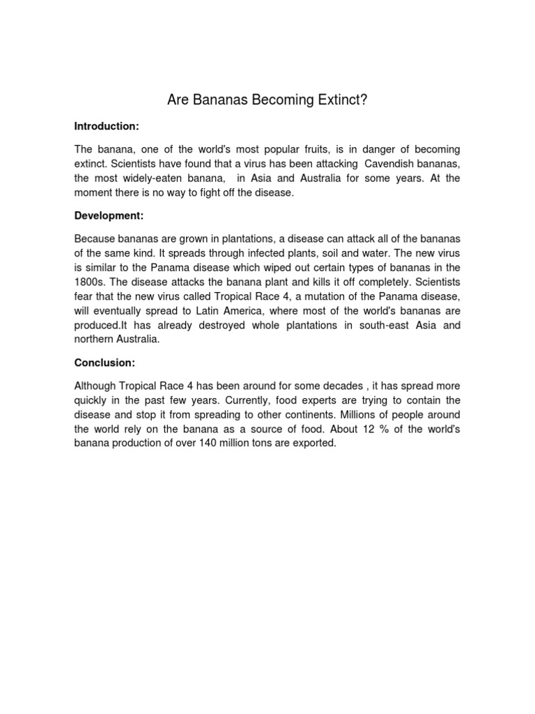Are Bananas Extinct? PDF