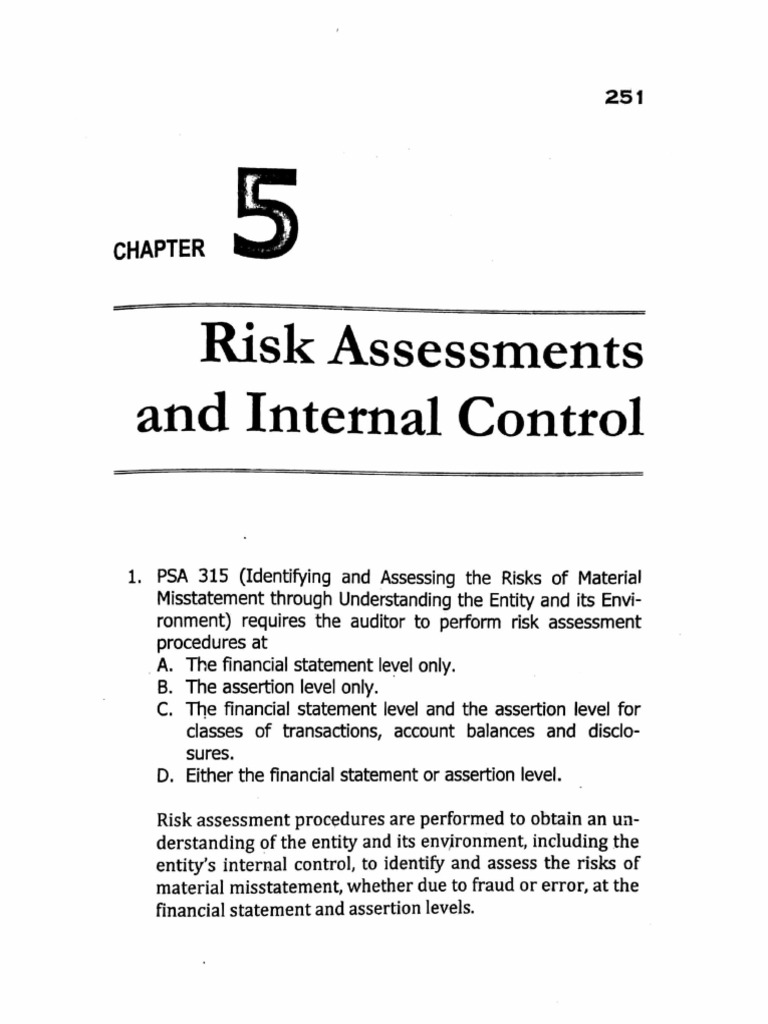 Risk Assessment in Auditing Theory | PDF | Internal Control | Financial ...