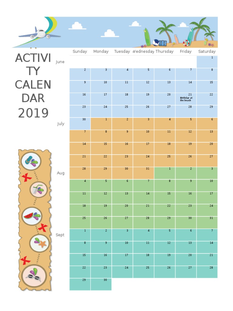 Summer Activity Calendar PDF