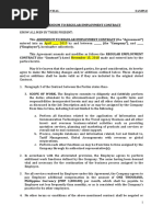 Contract of Employment Regularization Template | PDF | Working Time ...