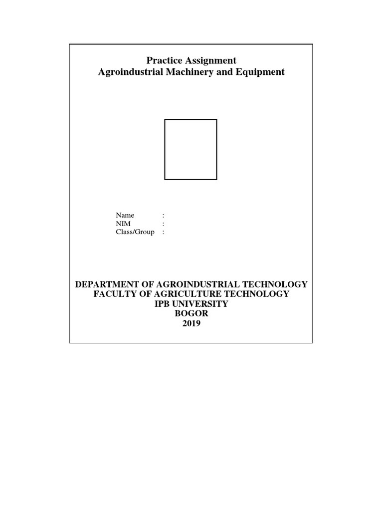 Practice Assignment Agroindustrial Machinery and Equipment | PDF ...