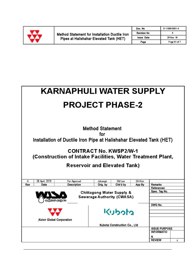 Ductile Iron Pipe Installation Method | PDF | Filtration | Pipe (Fluid ...