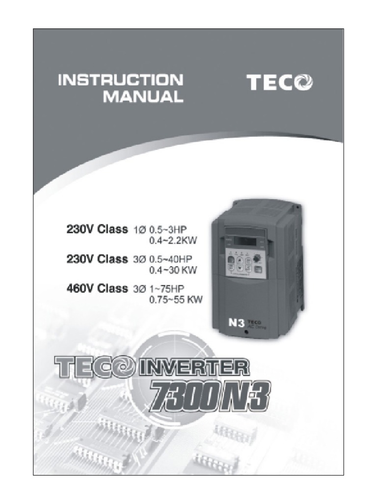 TECO N3 Instruction Manual PDF | PDF | Power Inverter | Electric Motor