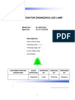 Specification For Zhongzhou Led Lamp: Model No: ZL-503YCA2 Spec No