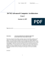 18-742 Advanced Computer Architecture: Exam I October 8, 1997