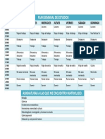 Plan Semanal de Estudios PDF