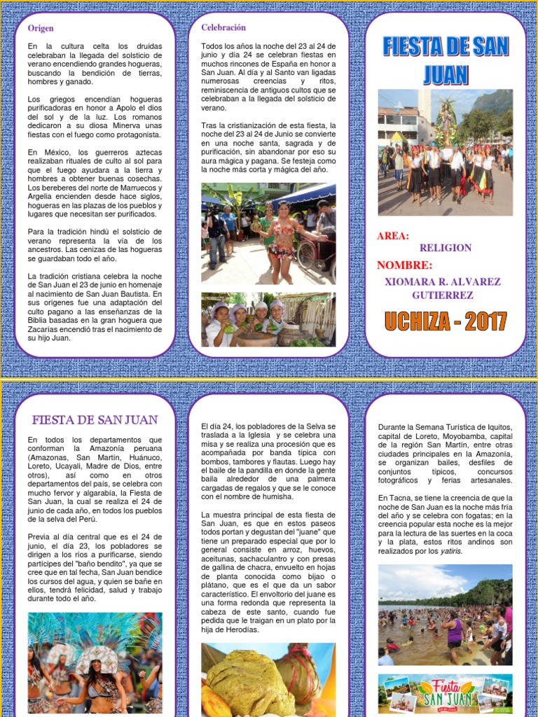 Triptico Fiesta de Juan | PDF | Rituales | Religión y creencia, image size:768x1024