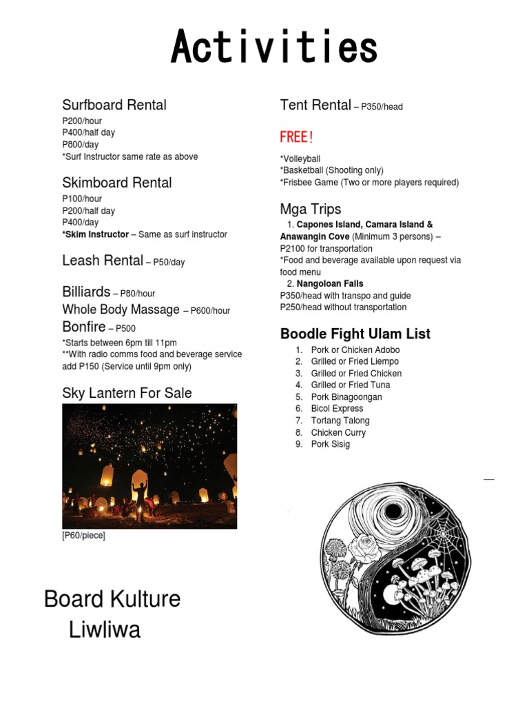 Menu Back Side | PDF