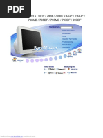 Syncmaster 591S / 591V / 793S / 793V / 783Df / 793Df / 793Mb / 795Df / 795Mb / 797Df / 997Df