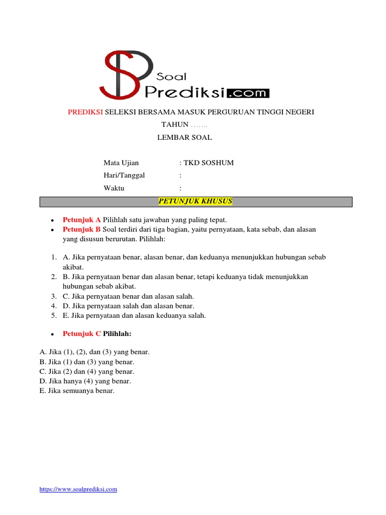 Www Soalprediksi Com Soal Soshum Sbmptn 2 1 Pdf