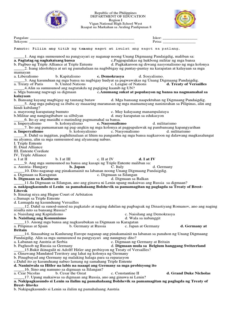 4th Q Grade 8 AK | PDF