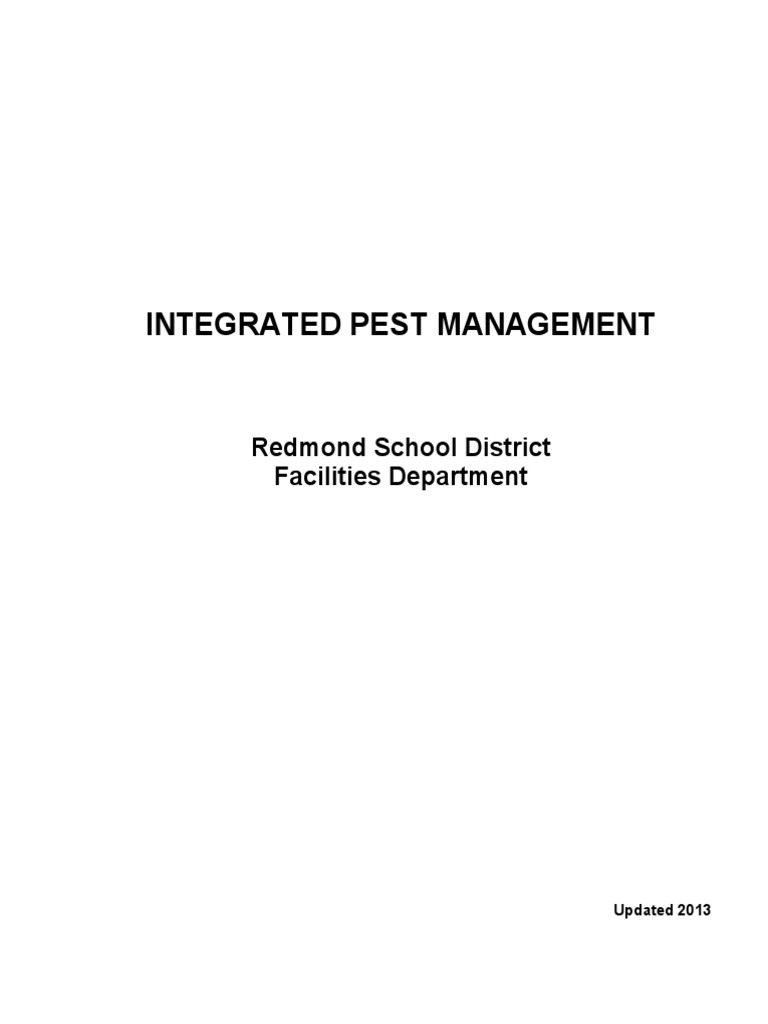 Integrated Pest Management Redmond School District Facilities