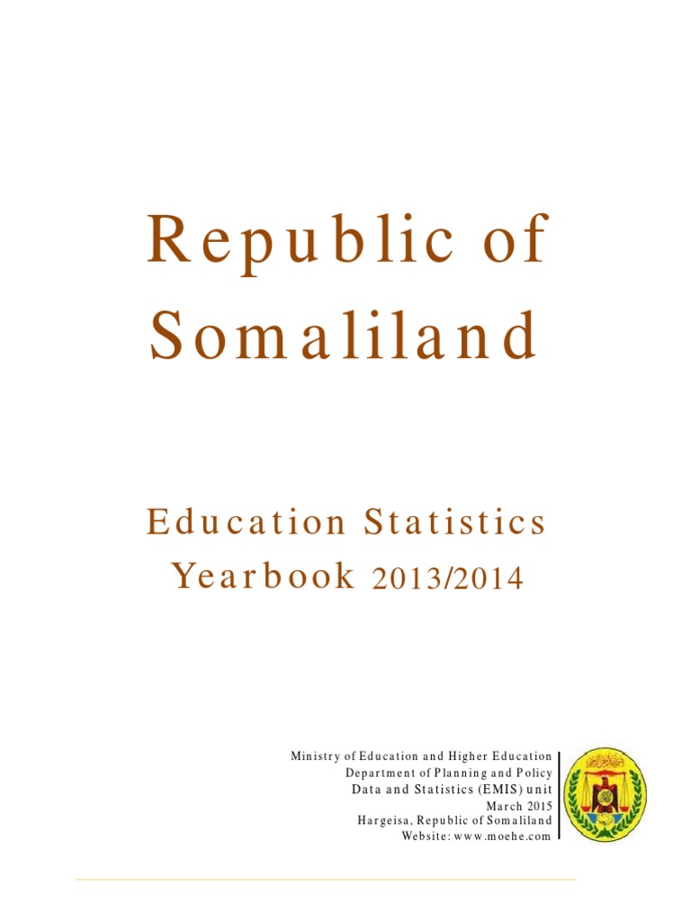 SOM Resources Somalilandeducstats2014 PDF | PDF | Census | Somalia