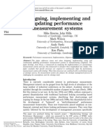 Designing, Implementing and Updating Performance Measurement Systems