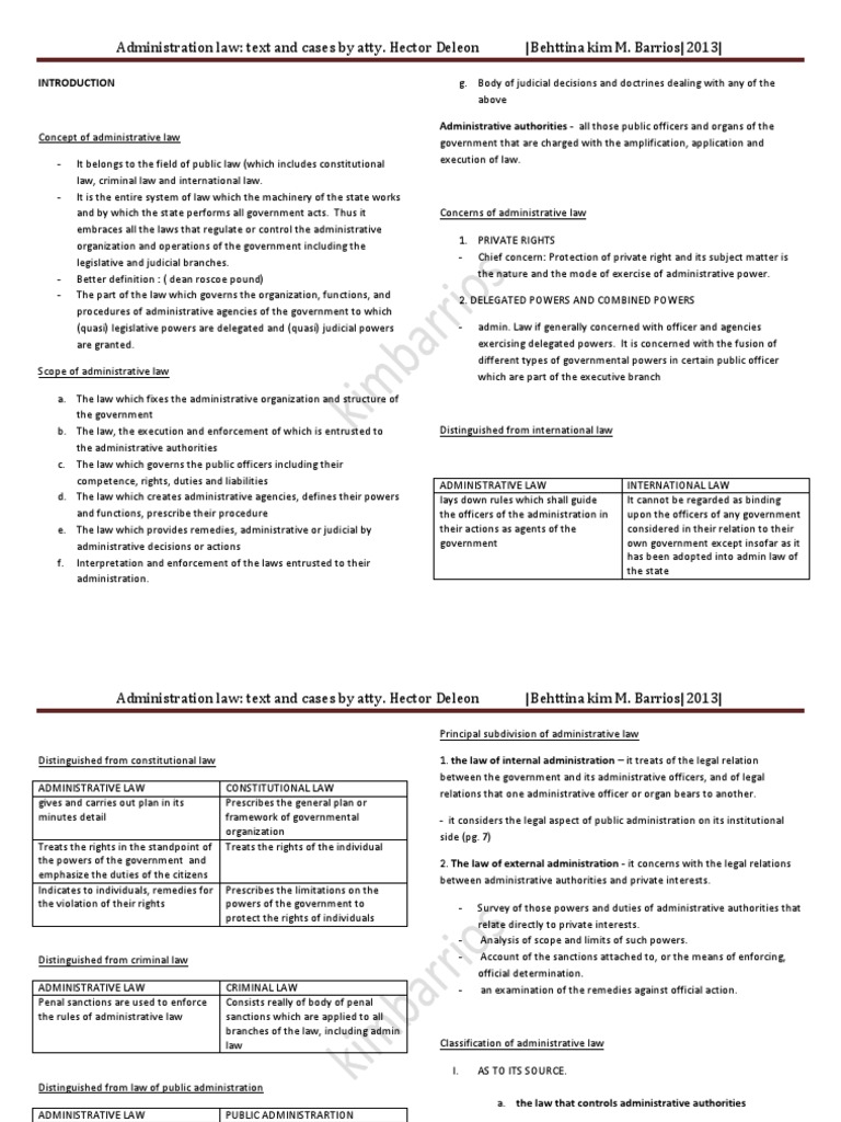 Administrative Law Overview by De Leon | PDF | Government Agencies ...