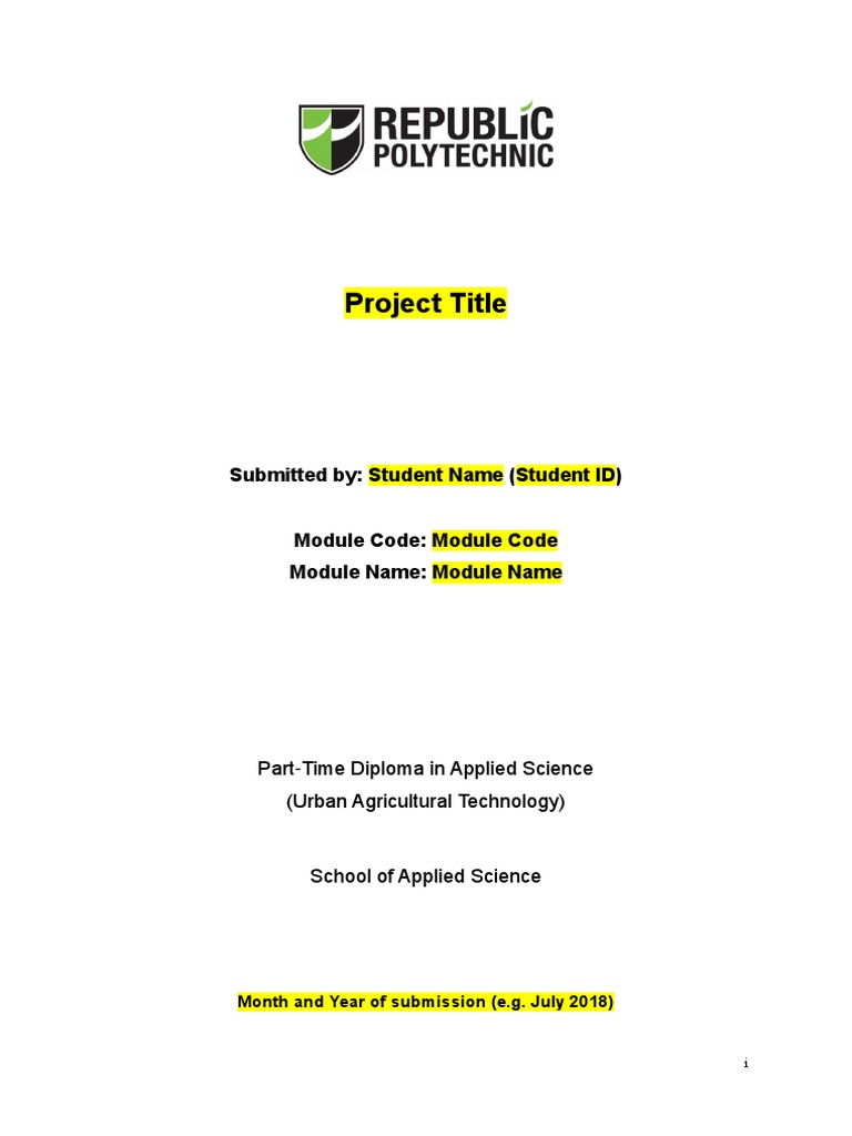 Project Title: Submitted By: Student Name (Student ID) | PDF | Computing
