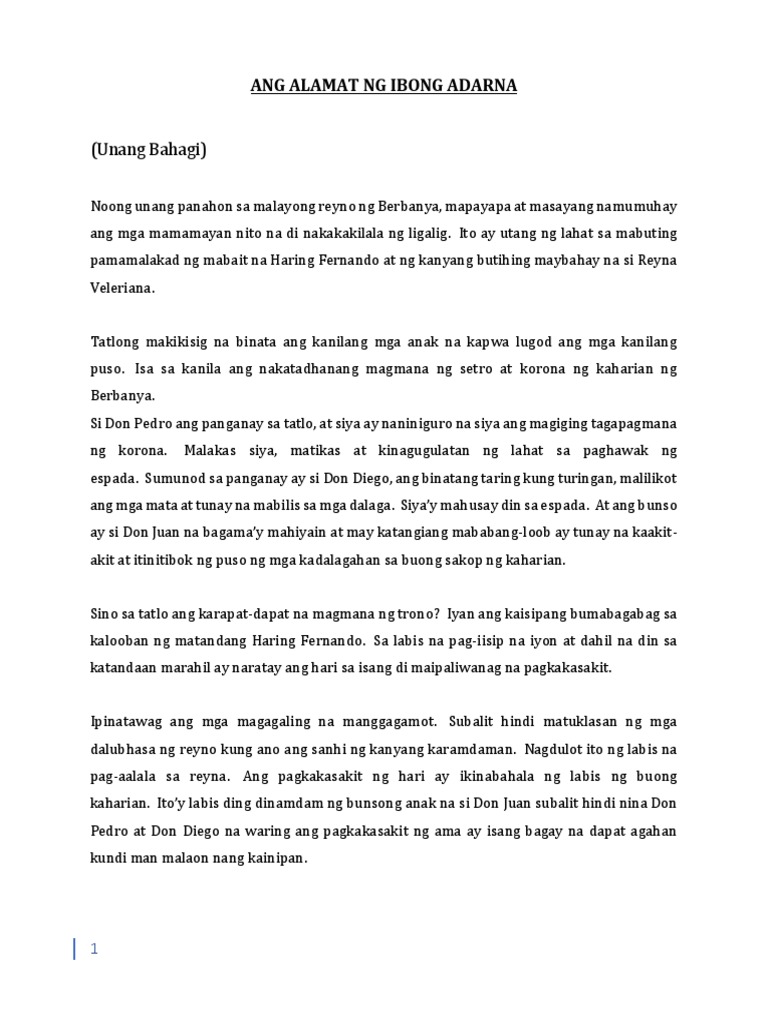 Alamat NG Ibong Adarna | PDF