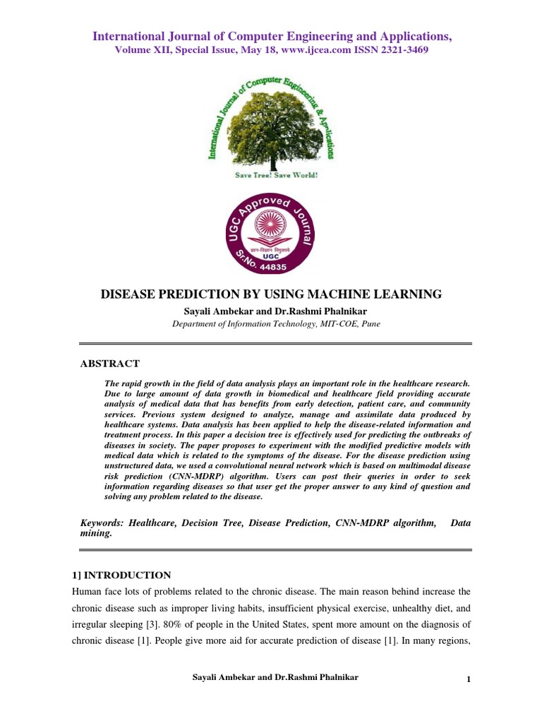 Machine Learning for Disease Prediction | PDF | Machine Learning ...