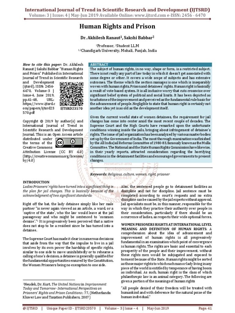 Human Rights and Prison | PDF | Prison | Human Rights