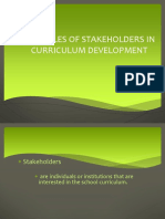 The Roles of Stakeholders in Curriculum Development