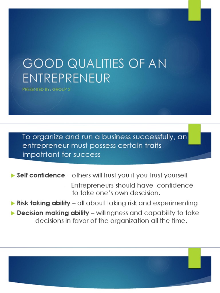 Key Traits of Successful Entrepreneurs | PDF | Motivation | Motivational