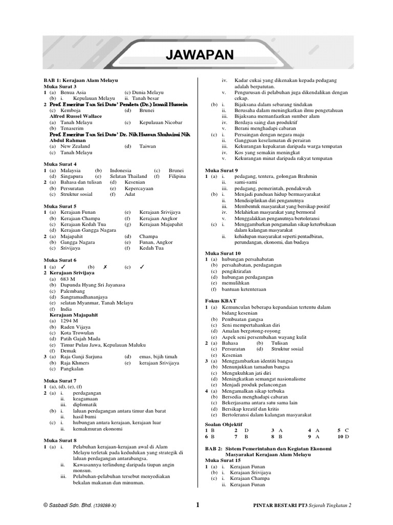 Jawapan Modul Aktiviti Pintar Bestari Sejarah Tingkatan 2 Pdf