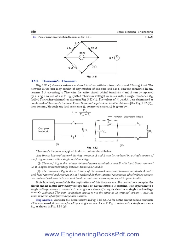 Thevenins Theorem V K Mehta Electronic Circuits Electrical Engineering