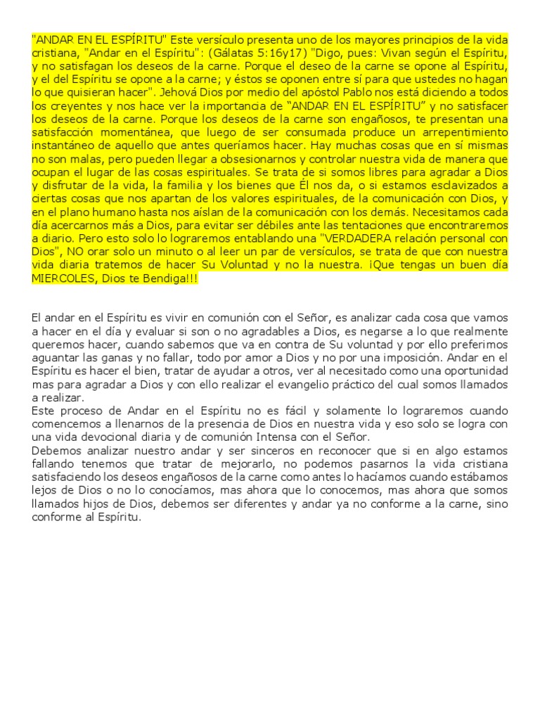 Andar En El Espíritu Pdf Alma Eucaristía